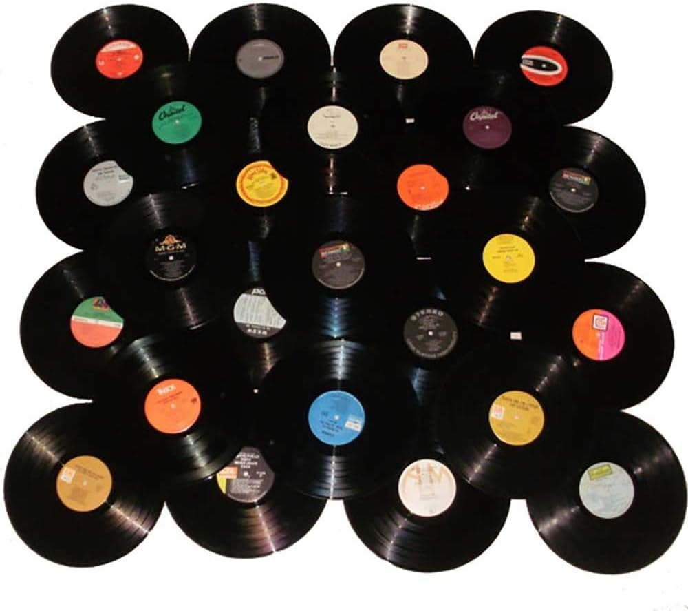 Lot of 12" Vinyl Records for Crafts & Decoration Artwork for Party Decor Artist Studio Vintage Look (Lot of 10 — authentic vintage gift collectible
