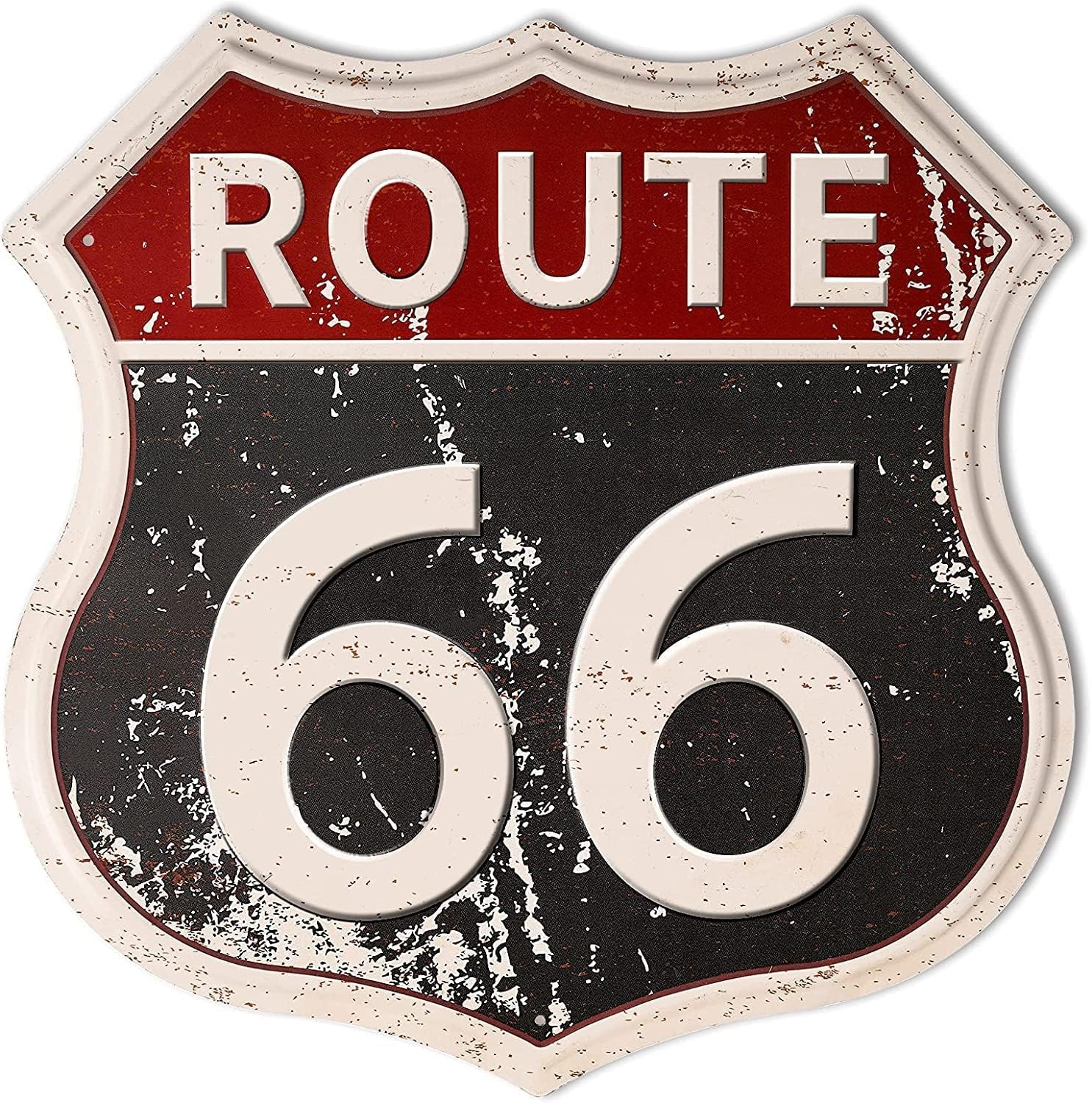 HANTAJANSS Route 66 Sign, 12x12 Inch Wall Art, Metal — authentic vintage gift collectible