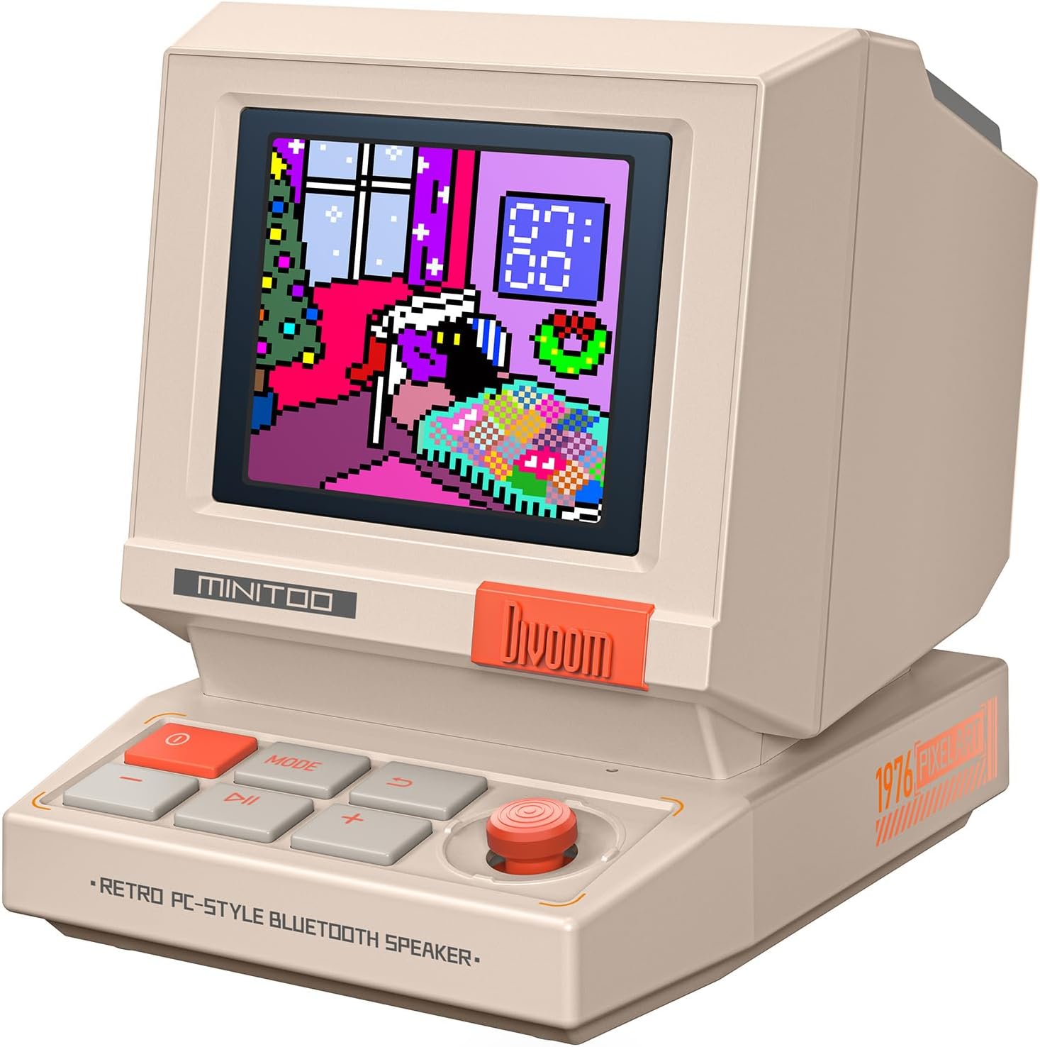 Divoom MiniToo Retro PC-Style Computer Speaker with Pixel Screen — authentic vintage gift collectible