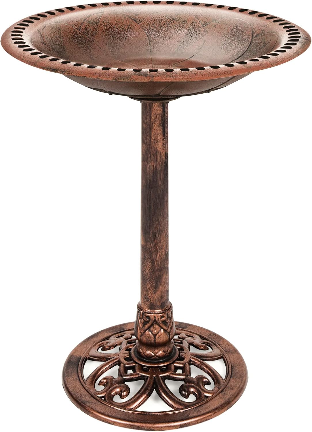 Best Choice Products Bird Bath, 28in Outdoor Resin Pedestal - Copper — authentic vintage gift collectible