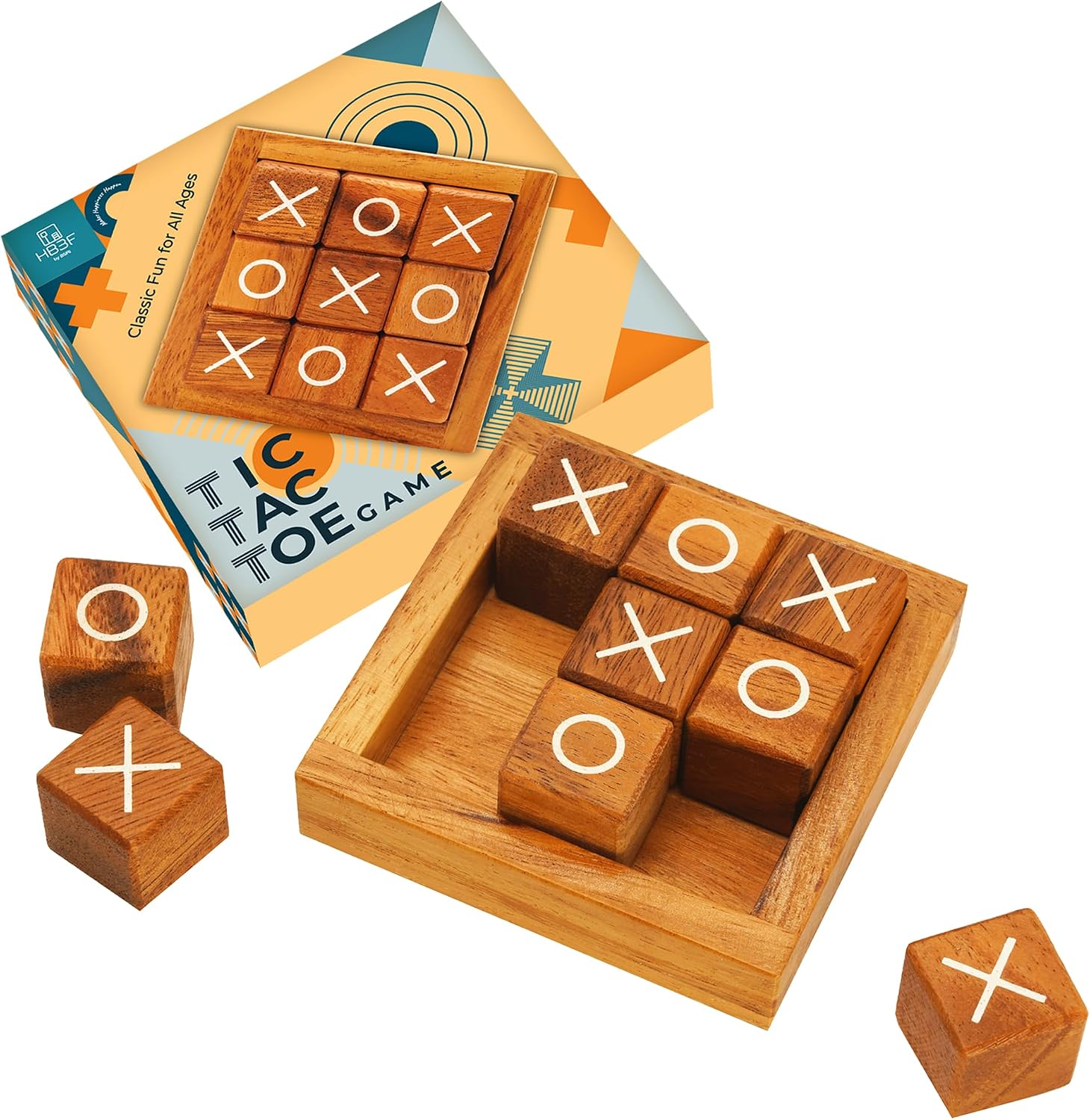 BSIRI Wooden Tic Tac Toe Coffee Table Decor Game Living Room Home Office Decorative Small Desk Bar Top Classic — authentic vintage gift collectible