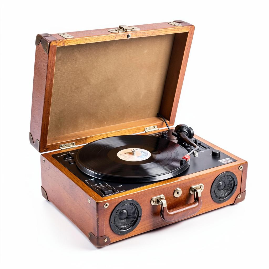 Vinyl Record Player Turntable with Built-in Bluetooth Receiver — authentic vintage gift collectible