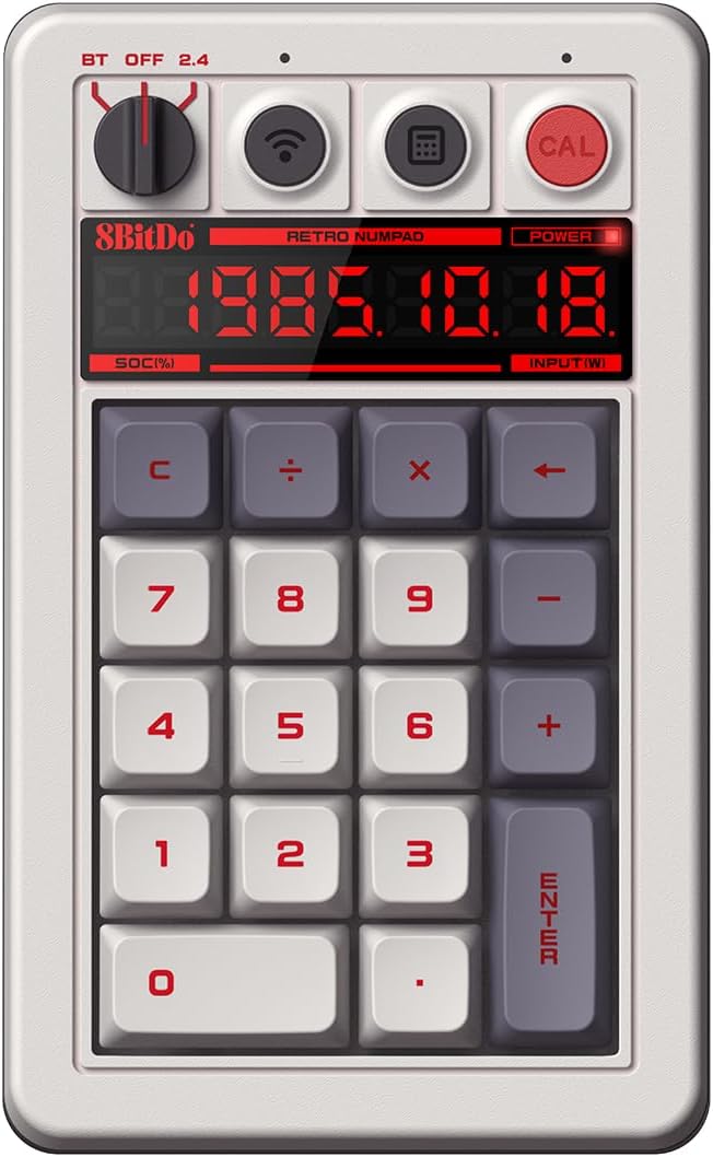 8BitDo Retro 18 Mechanical Numpad with Calculator Mode — authentic vintage gift collectible