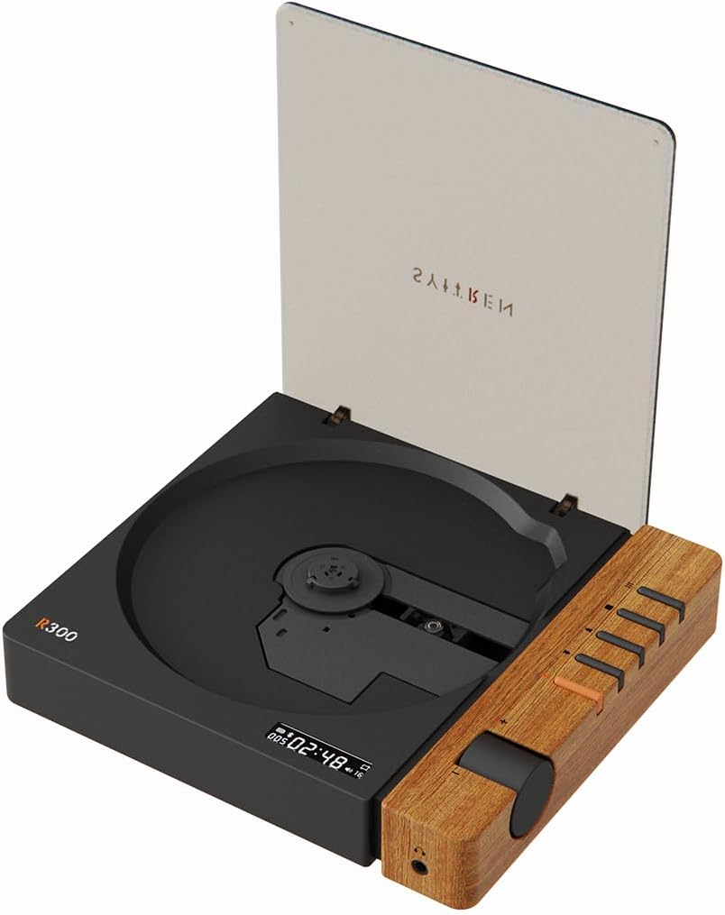 R300 Retro CD Player with Bluetooth & S/PDIF, Wood Panel — authentic vintage gift collectible