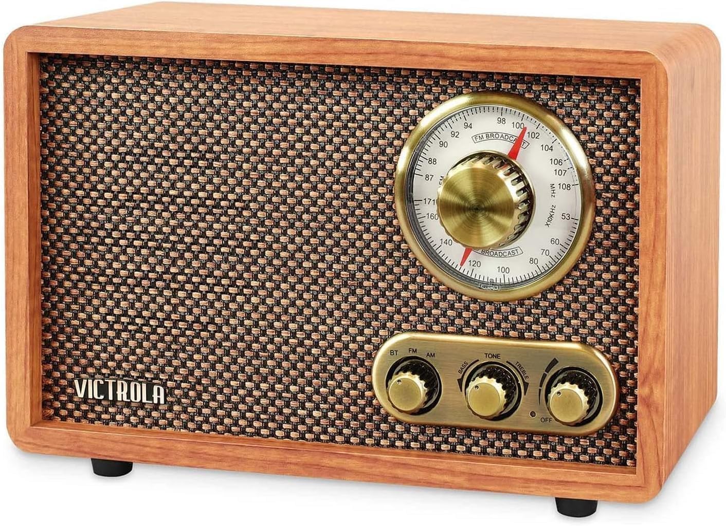 Victrola Willow Retro Wood Bluetooth Radio, AM/FM — Walnut — authentic vintage gift collectible