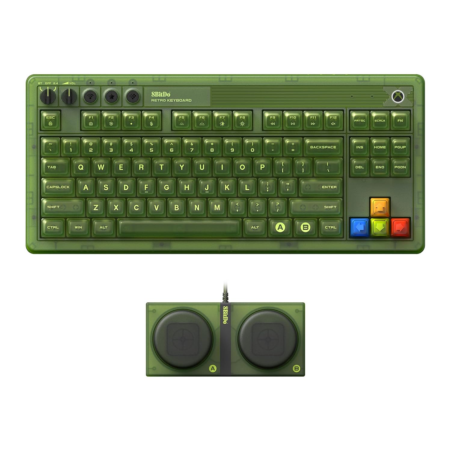 8Bitdo Retro 87 Mechanical Keyboard, Xbox Edition — authentic vintage gift collectible