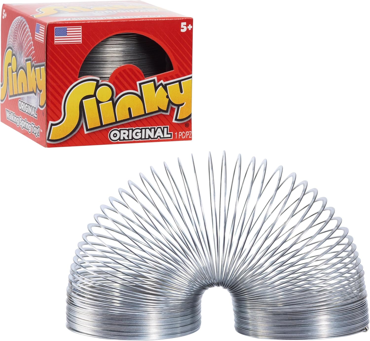 The Original Slinky Walking Spring Toy, 2.75-inch Metal — authentic vintage gift collectible