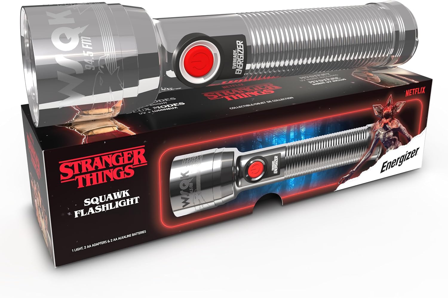 Energizer Stranger Things Squawk Retro LED Flashlight — authentic vintage gift collectible