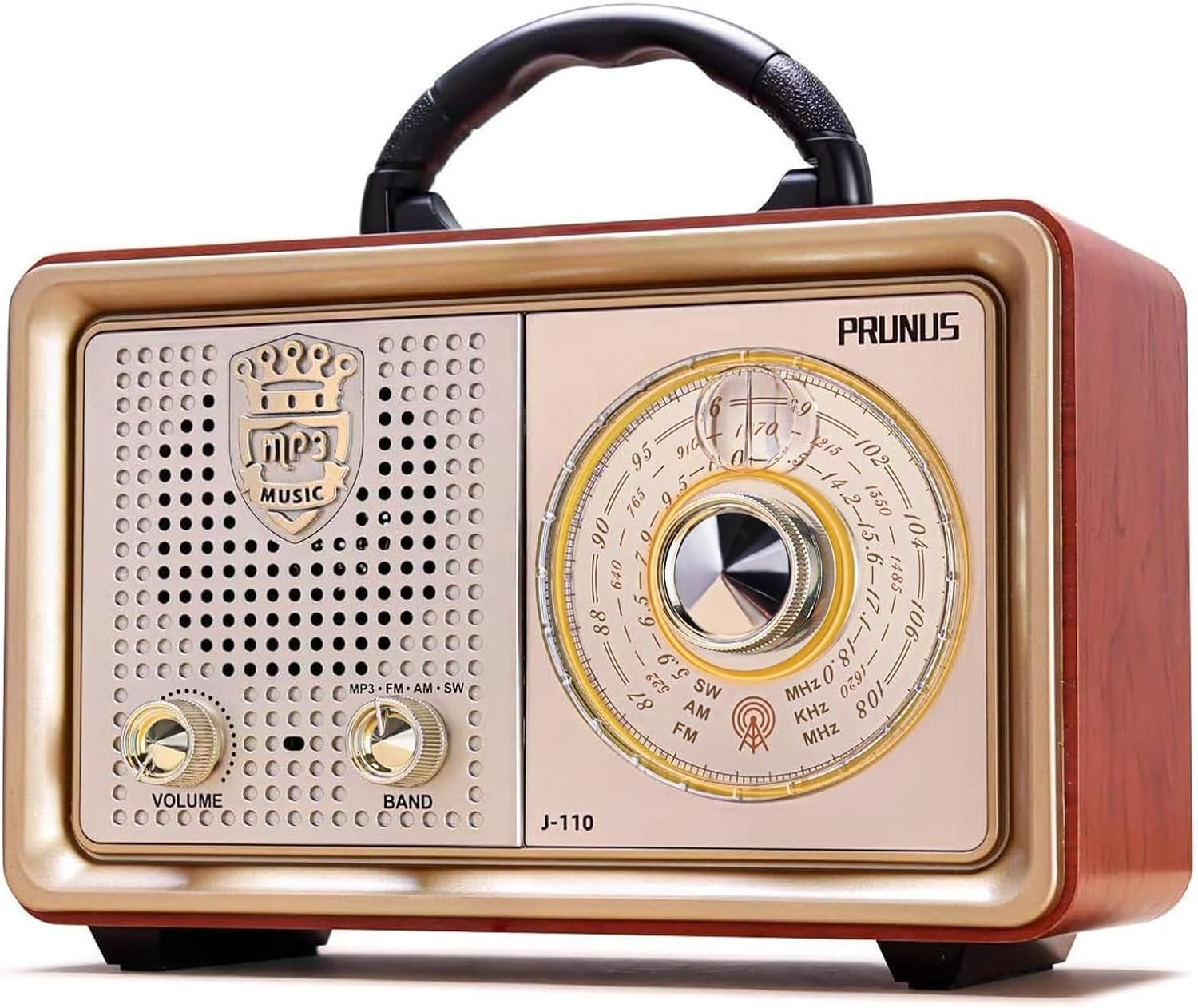 PRUNUS J-110 Radio Portable AM FM, Plug in Wall AC Power&Battery Operated — authentic vintage gift collectible