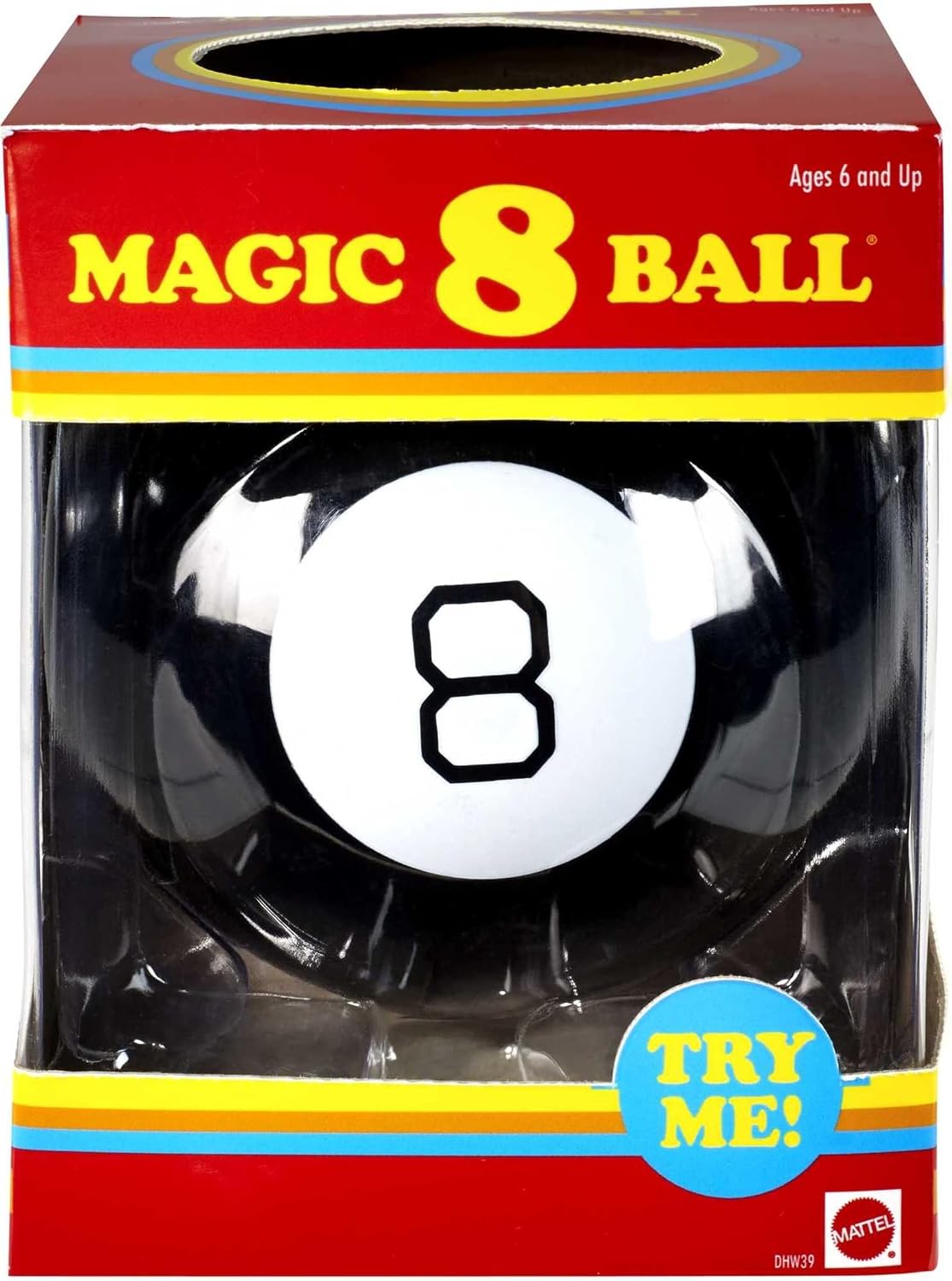 Mattel Games Magic 8 Ball Novelty Fortune-Telling Toy, Retro Look for Kids, Grown-Ups, — authentic vintage gift collectible