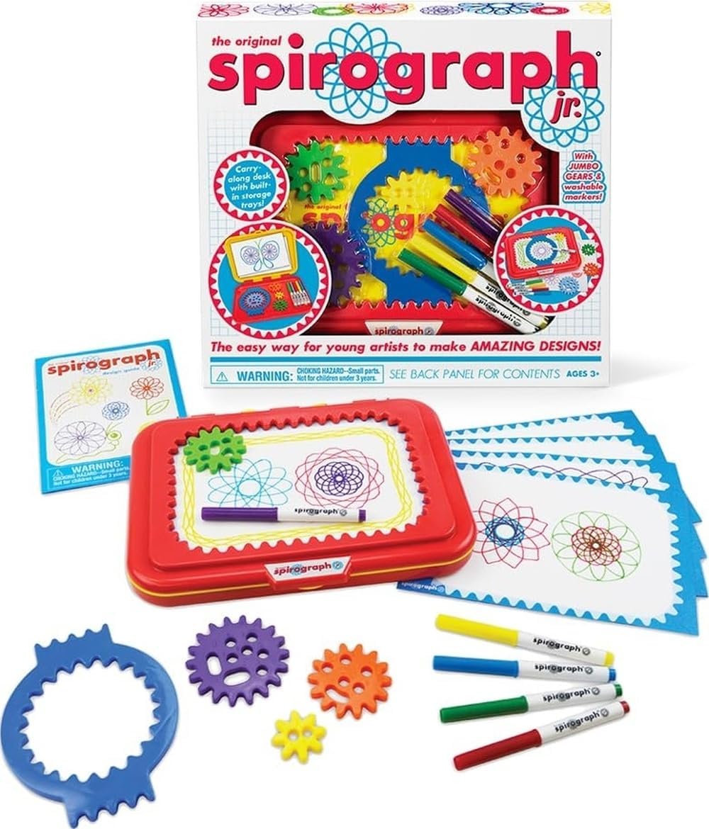 Spirograph Jr. — Jumbo Sized Gears Classic Retro Toy For Spiral Drawing Art Design Toy — authentic vintage gift collectible