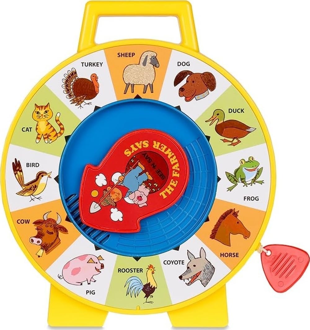 Fisher Price Classics - Farmer Says See 'n Say - Vintage Learning Toy, Sounds and Animals — authentic vintage gift collectible