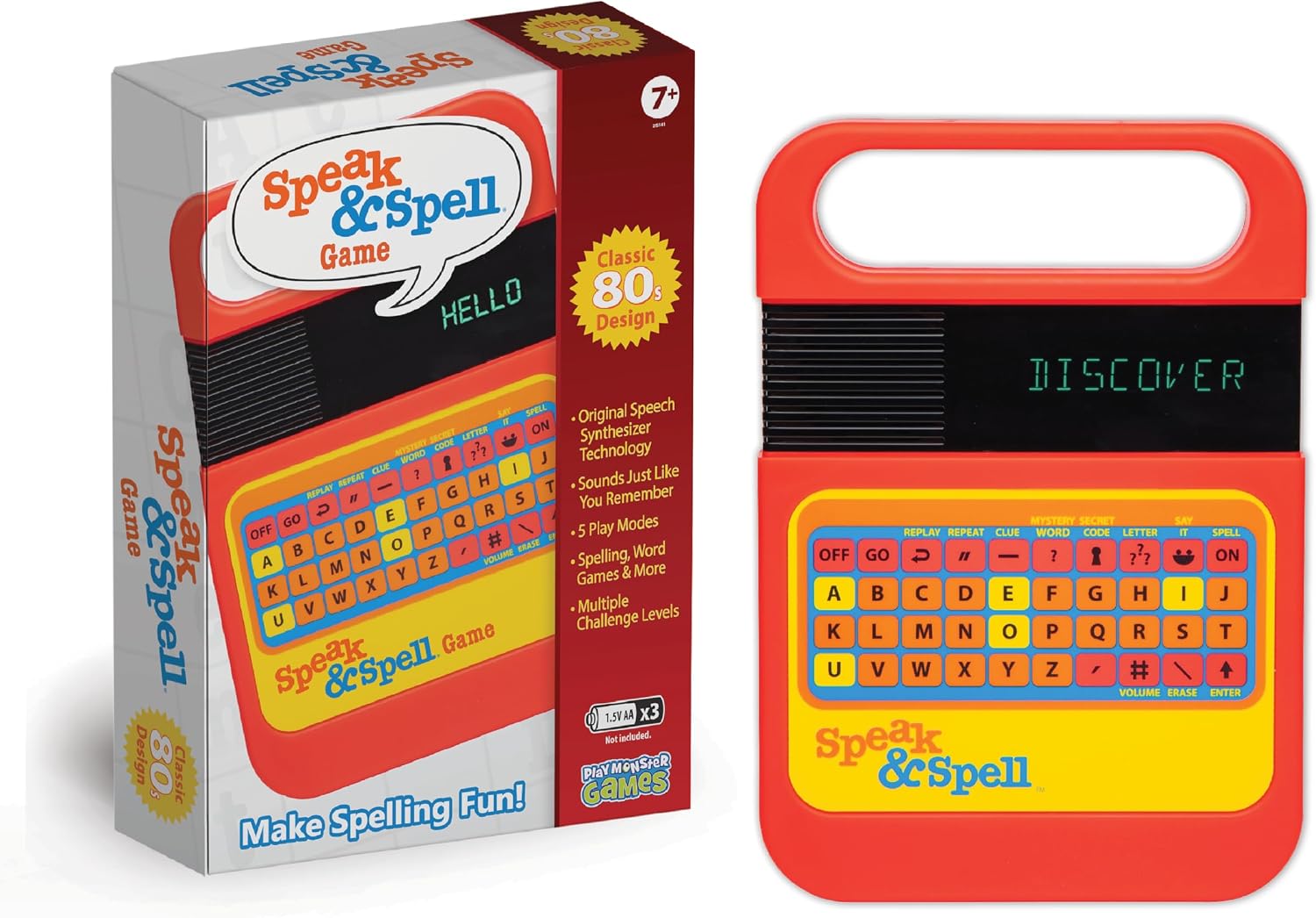 Speak & Spell Educational Learning Toy, Spelling Games, 80s Retro Handheld — authentic vintage gift collectible