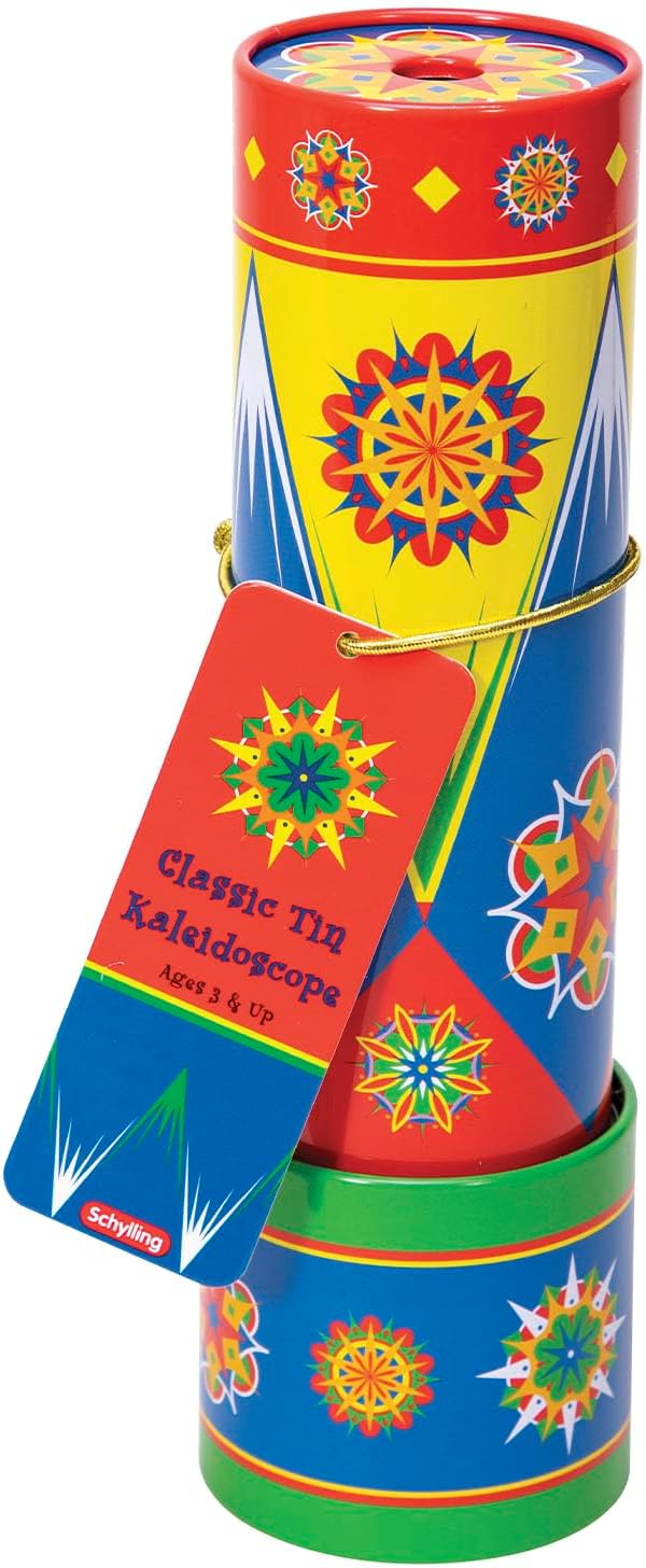Schylling Classic Tin Kaleidoscope - Fun, Colorful Pattern-Changing Toy - Durable Tin — authentic vintage gift collectible