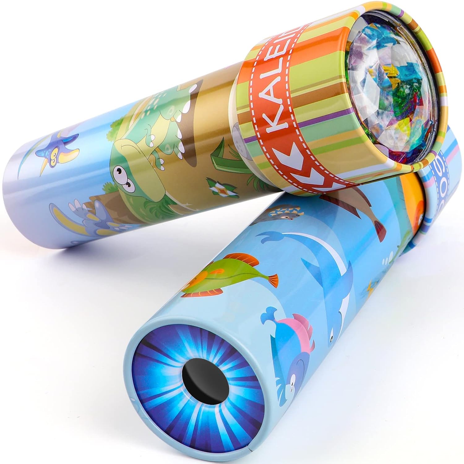 Classic Tin Kaleidoscopes 2 Pack, Fun to Discover the Hidden Animals — authentic vintage gift collectible