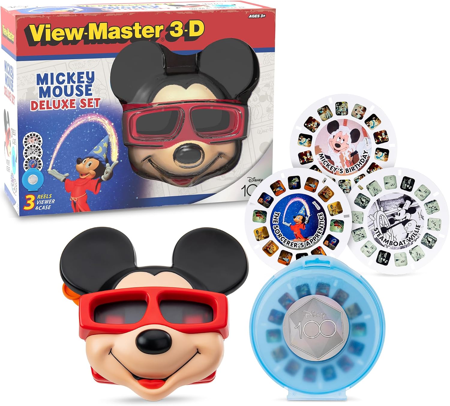 View-Master Mickey Mouse Deluxe Set, Disney 100 Edition - STEM, Retro, Fun Learning — authentic vintage gift collectible