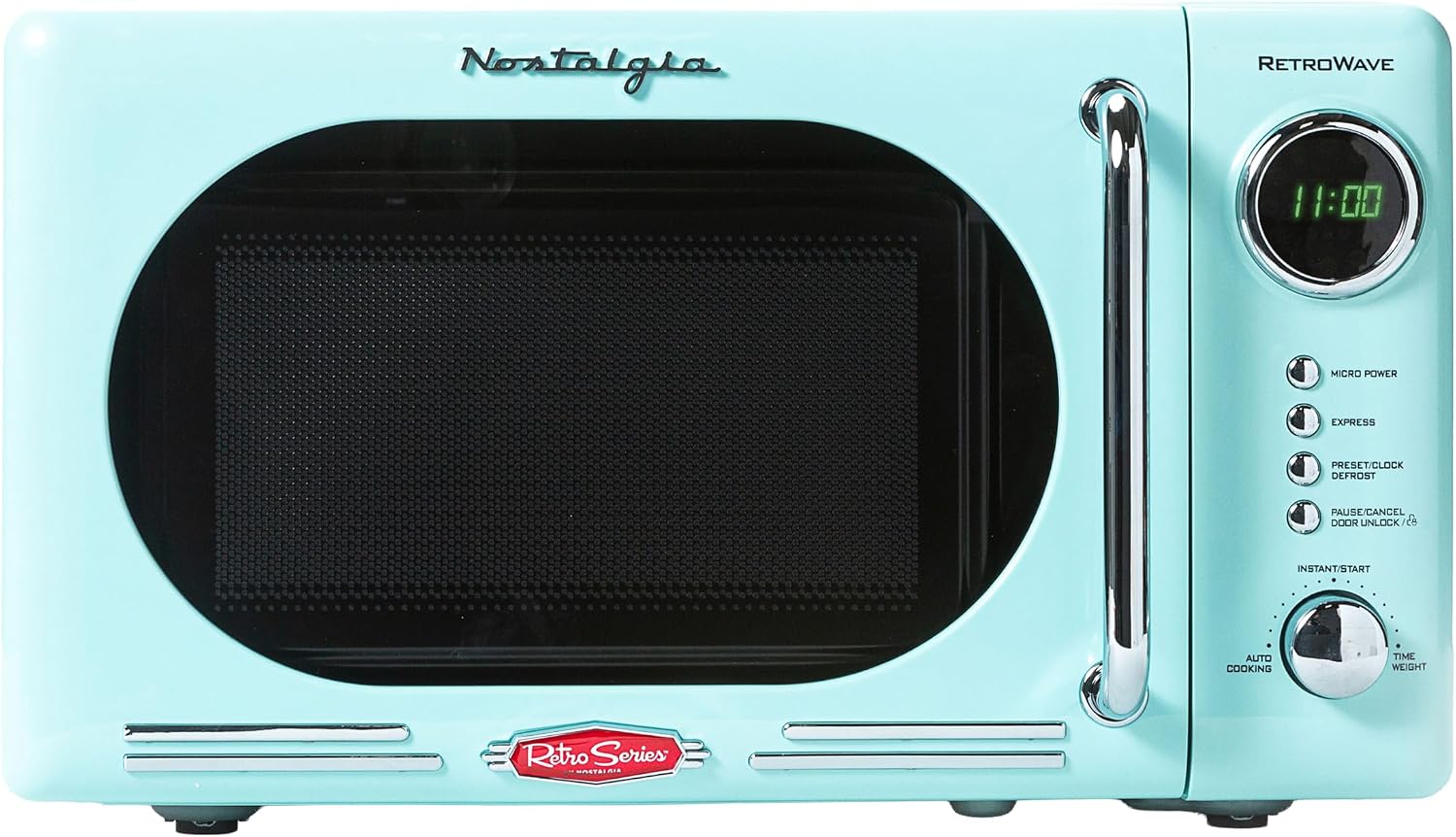 Nostalgia Countertop Microwave Oven with Easy Clean Interior - Retro Microwave with LED Display & Child Lock — authentic vintage gift collectible